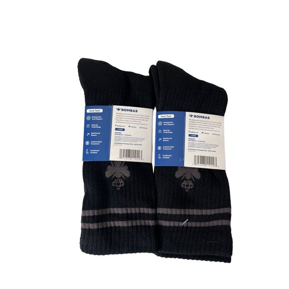 BOMBAS 2‎ pair large black socks NEW - Picture 2 of 5